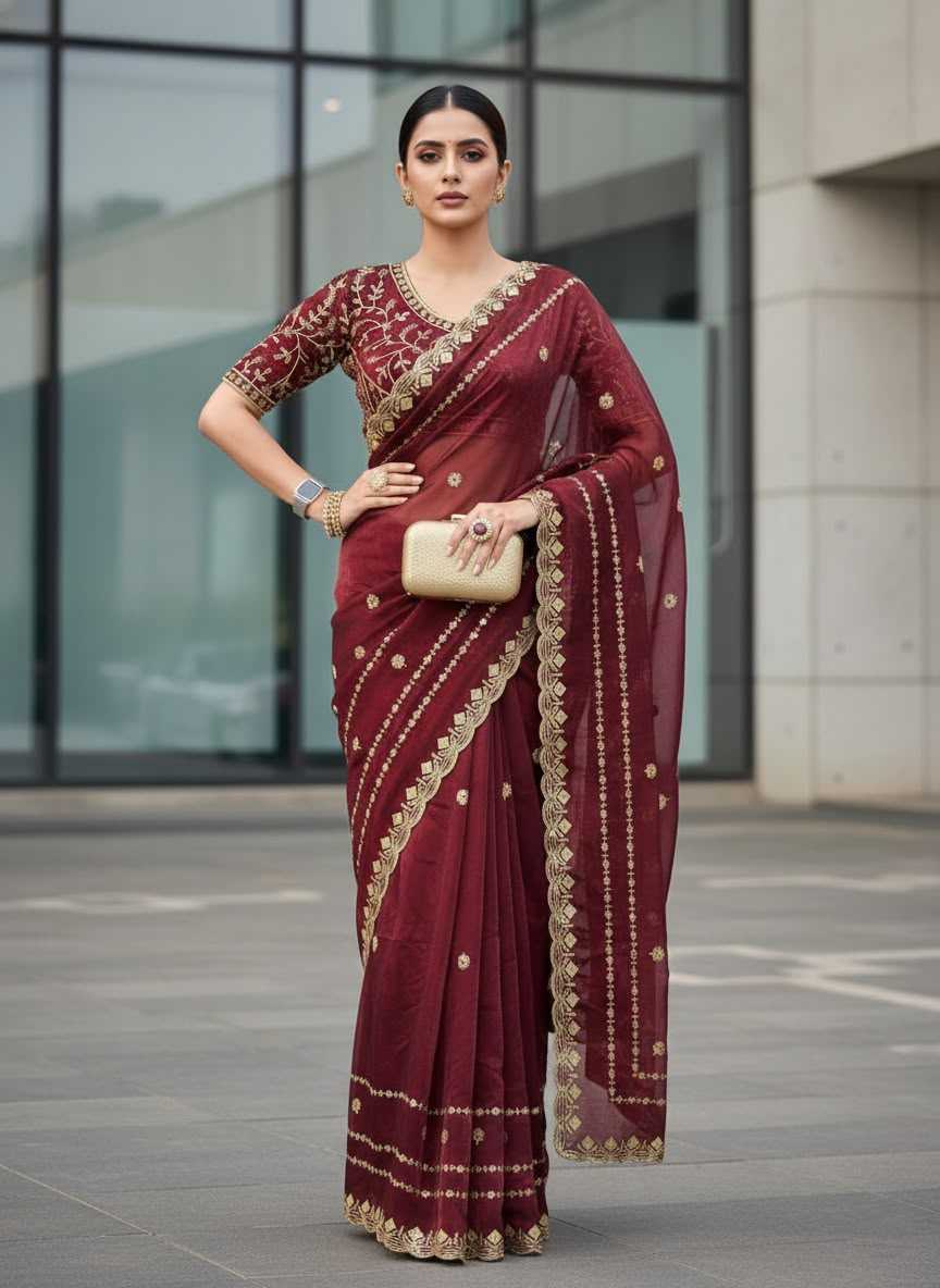 Satin Silk Designer Saree