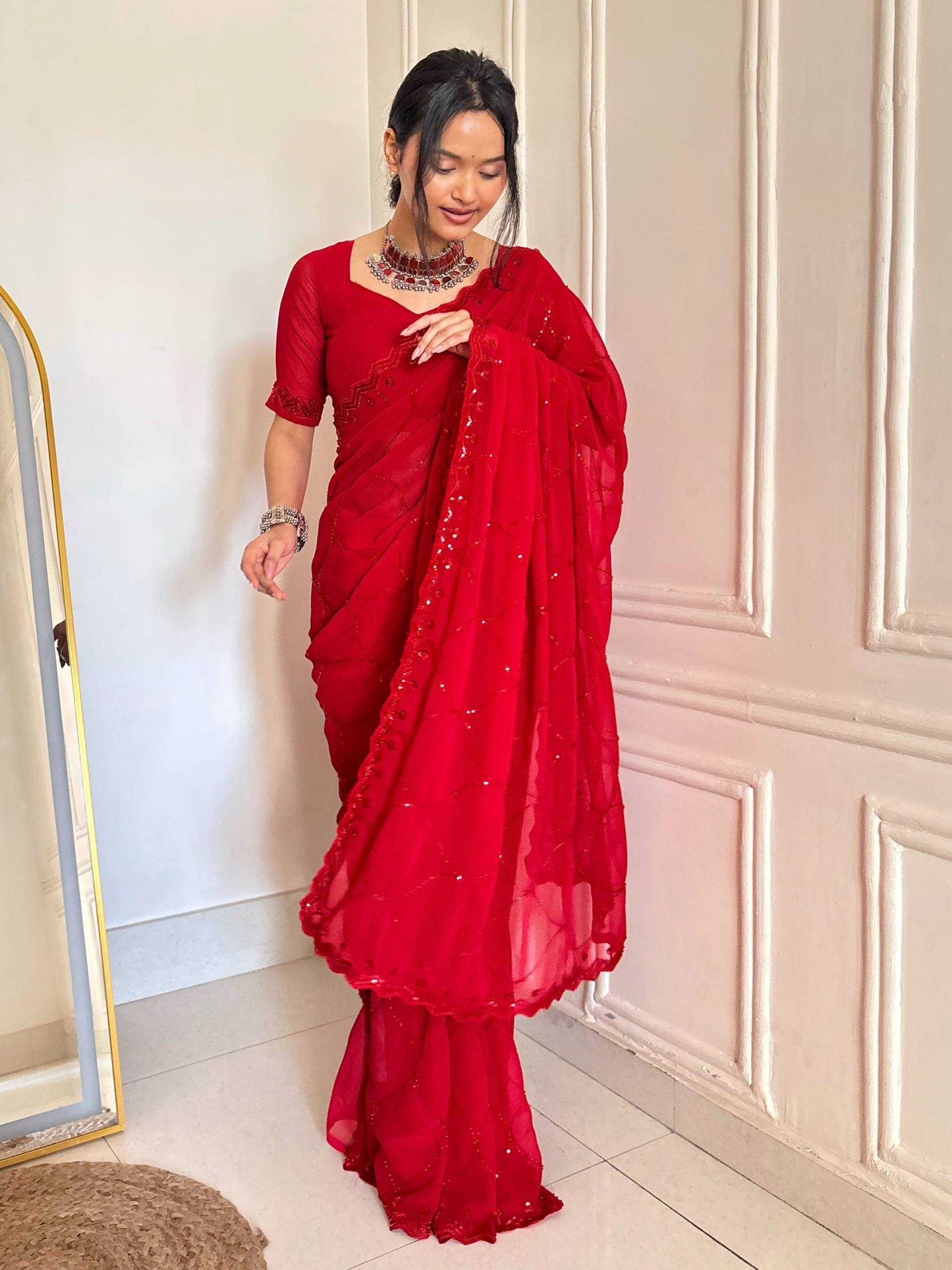 Faux Georgette Saree