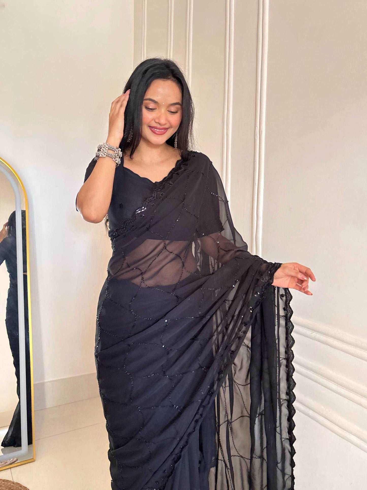 Faux Georgette Saree