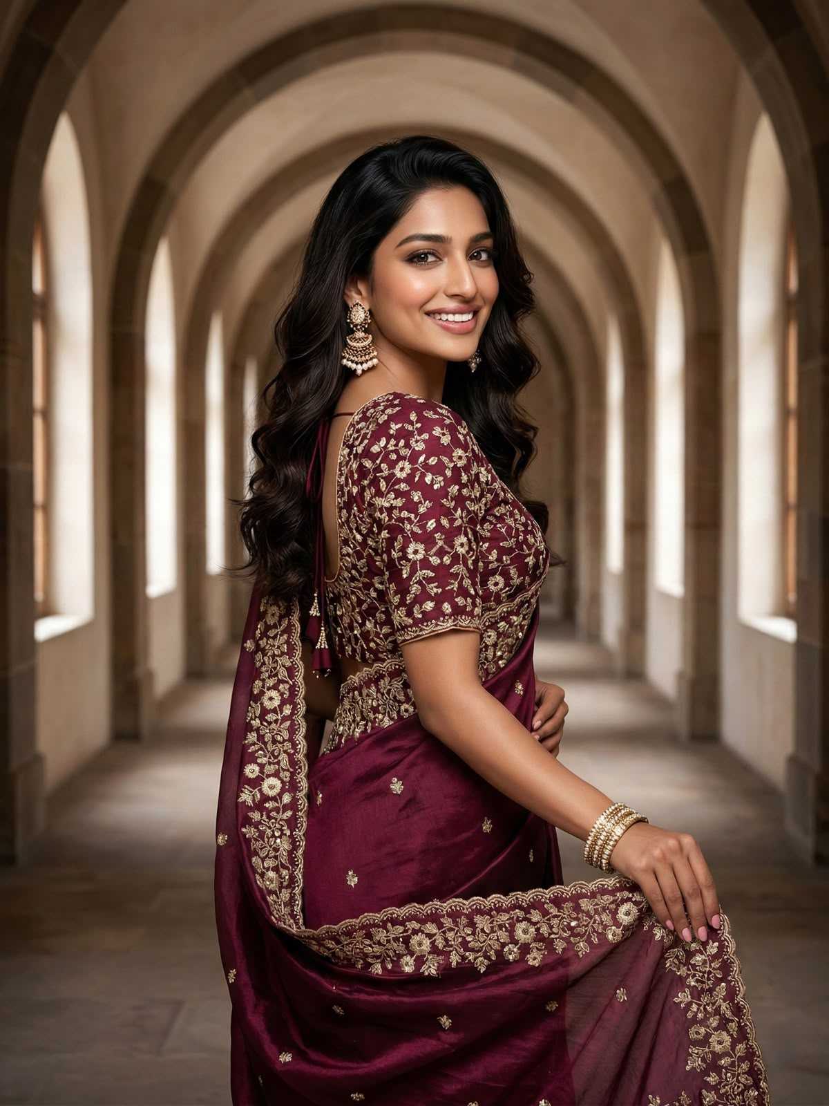 Chiffon Sequin Saree