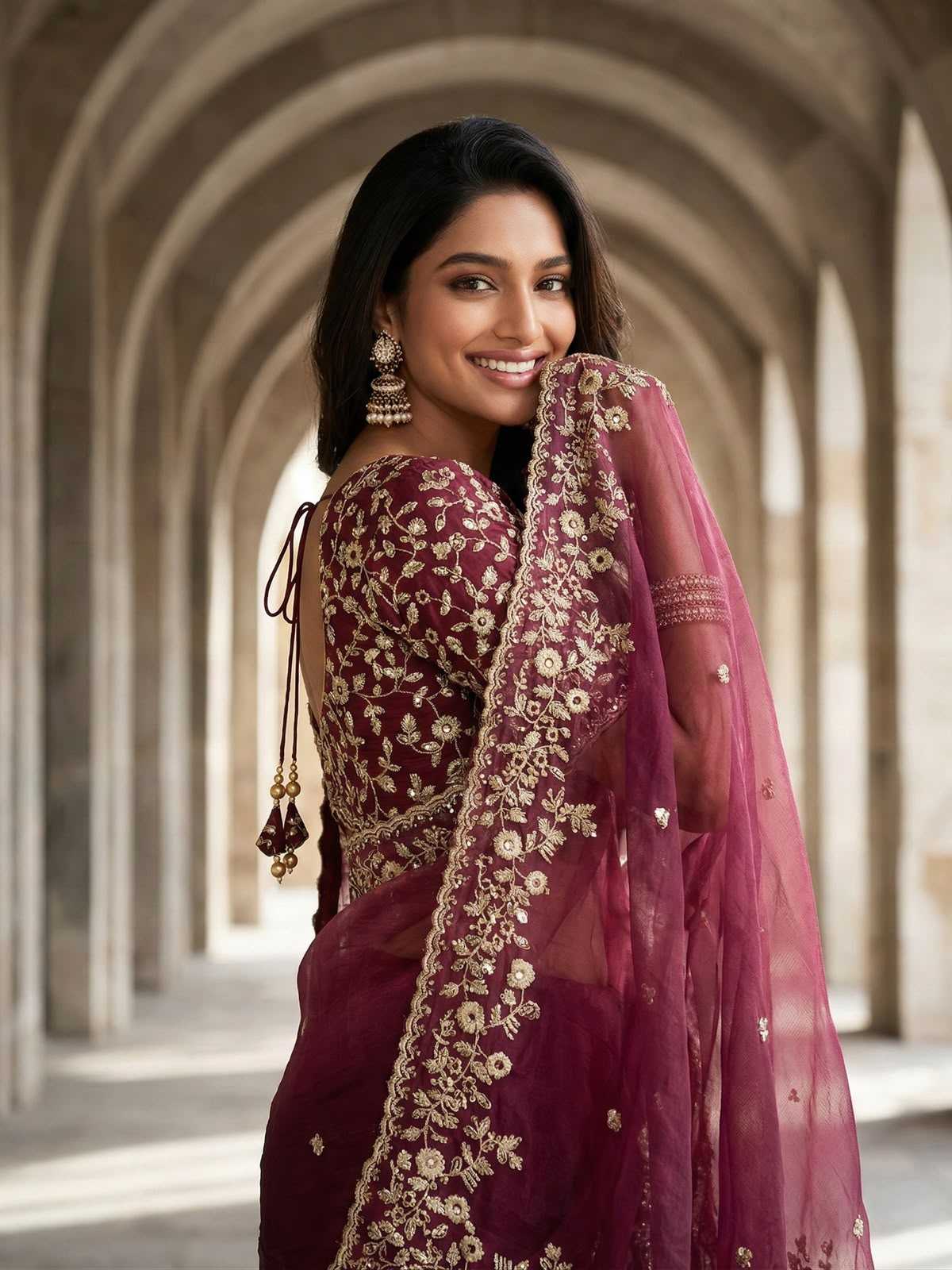 Chiffon Sequin Saree