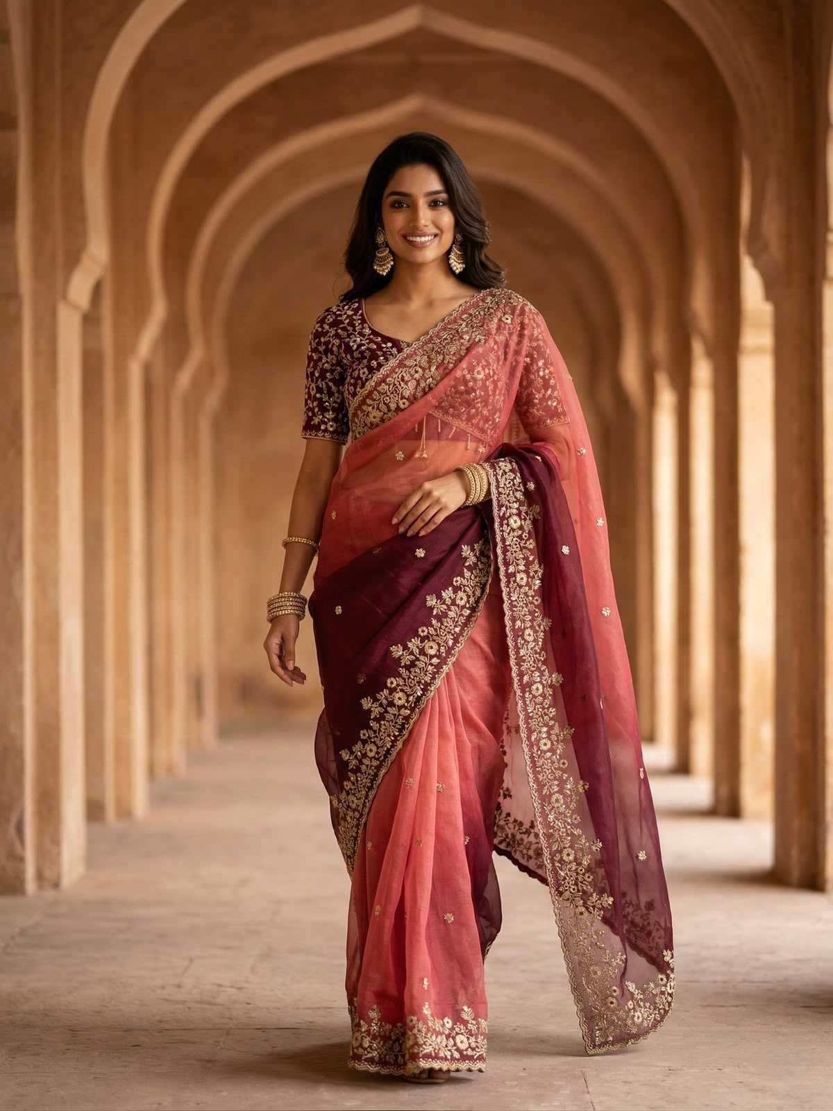 Chiffon Sequin Saree