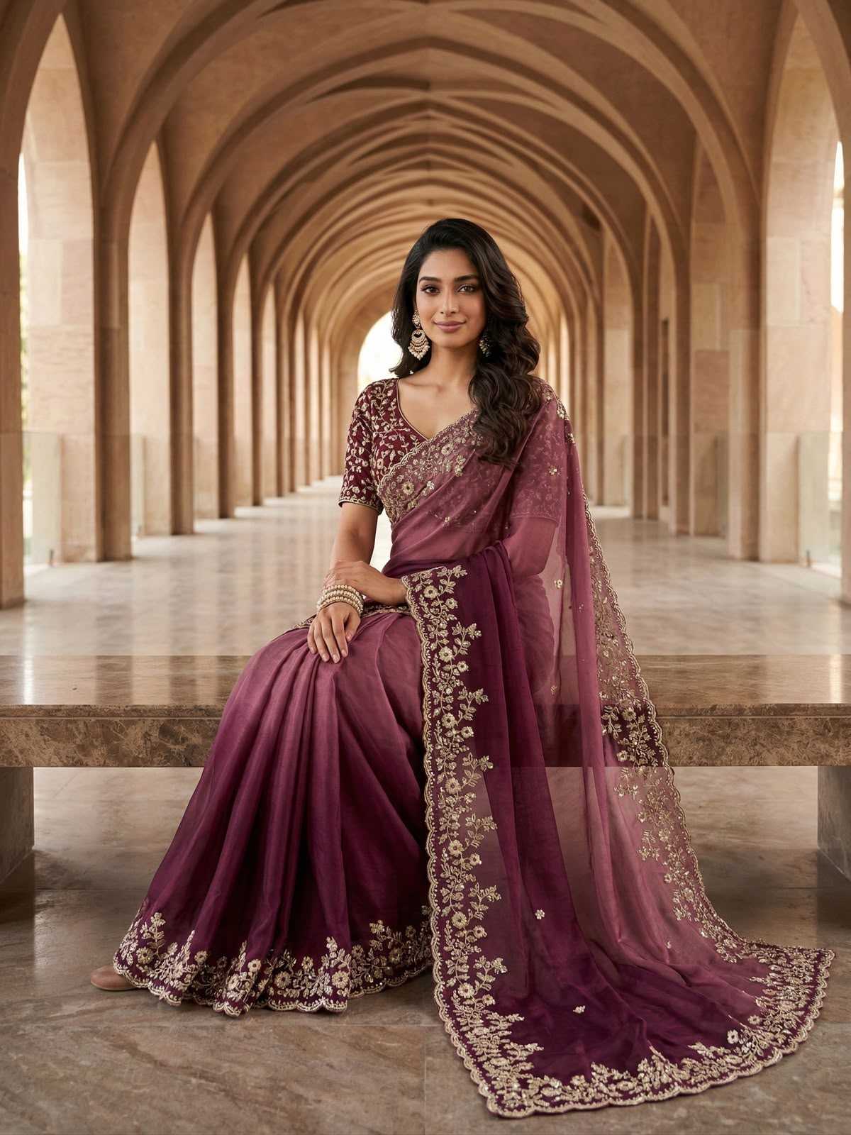 Chiffon Sequin Saree