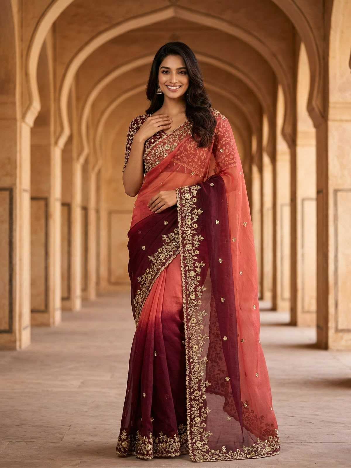 Chiffon Sequin Saree