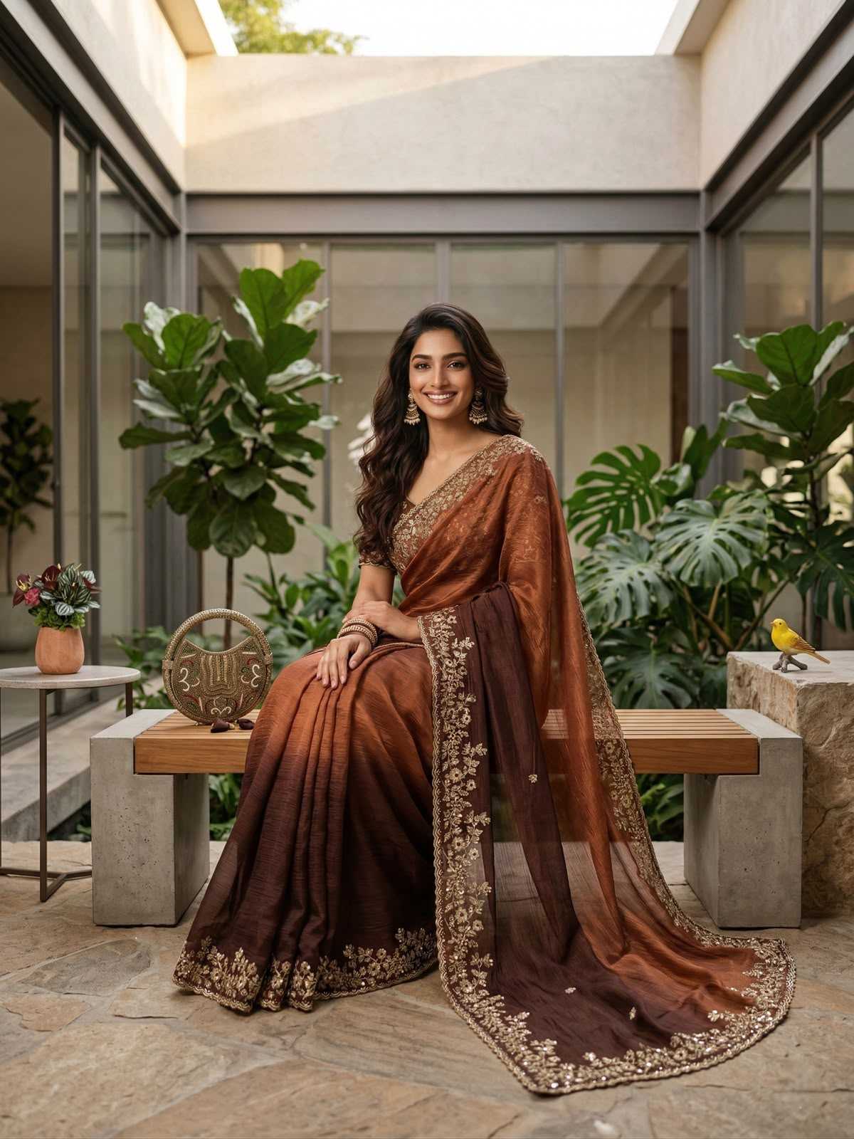 Chiffon Sequin Saree