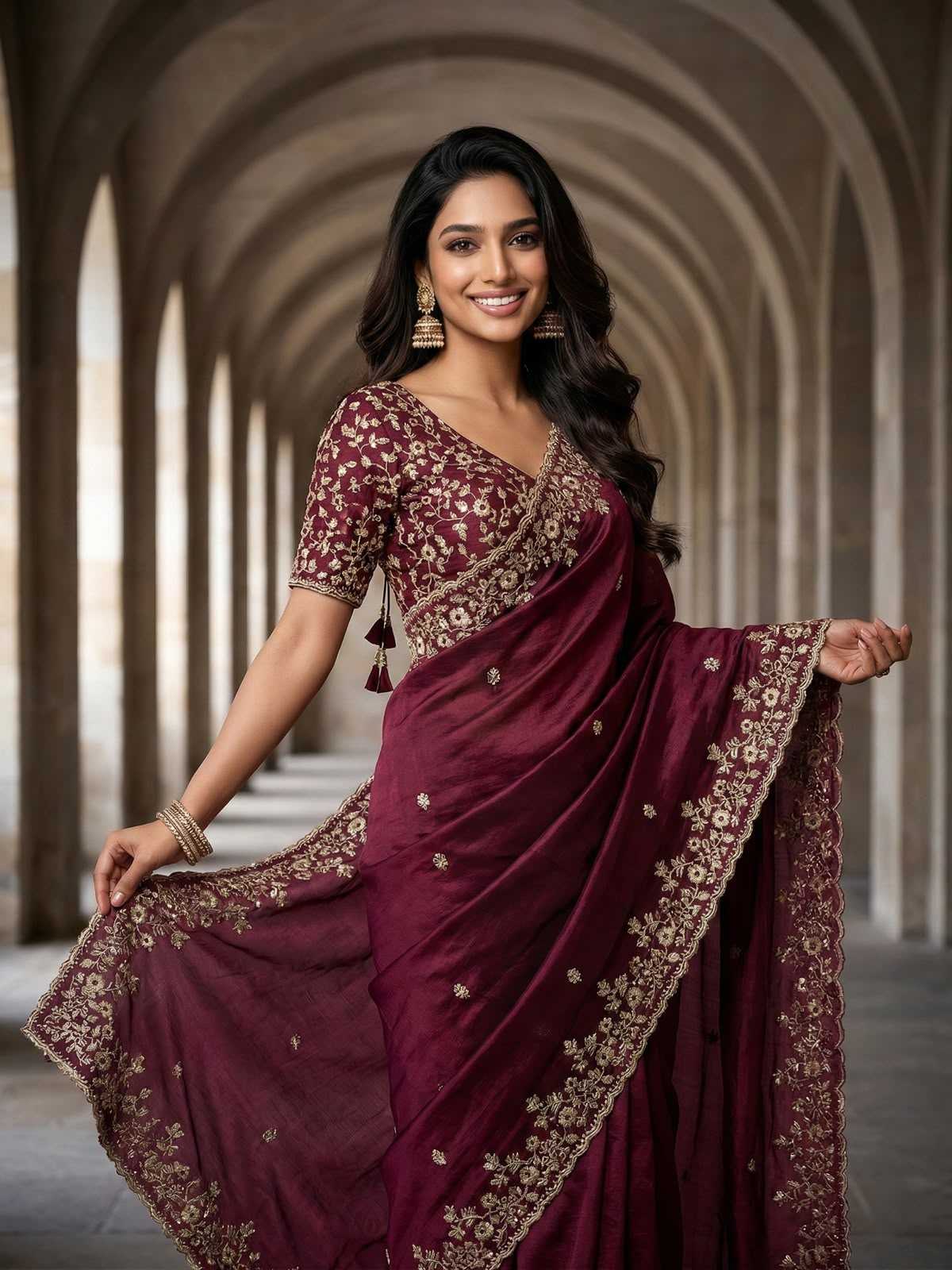 Chiffon Sequin Saree