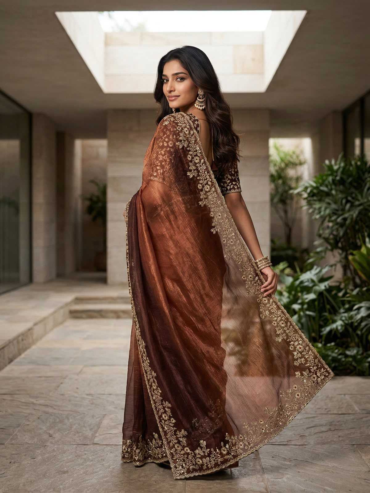 Chiffon Sequin Saree
