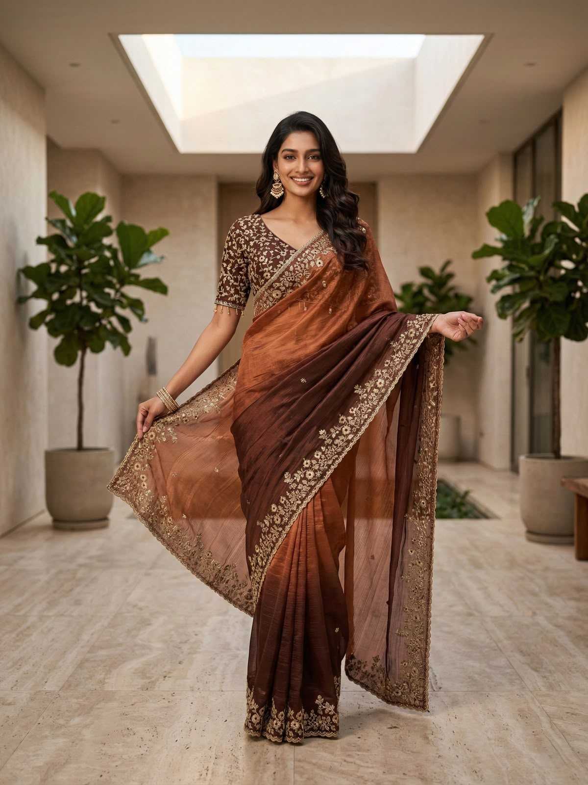 Chiffon Sequin Saree