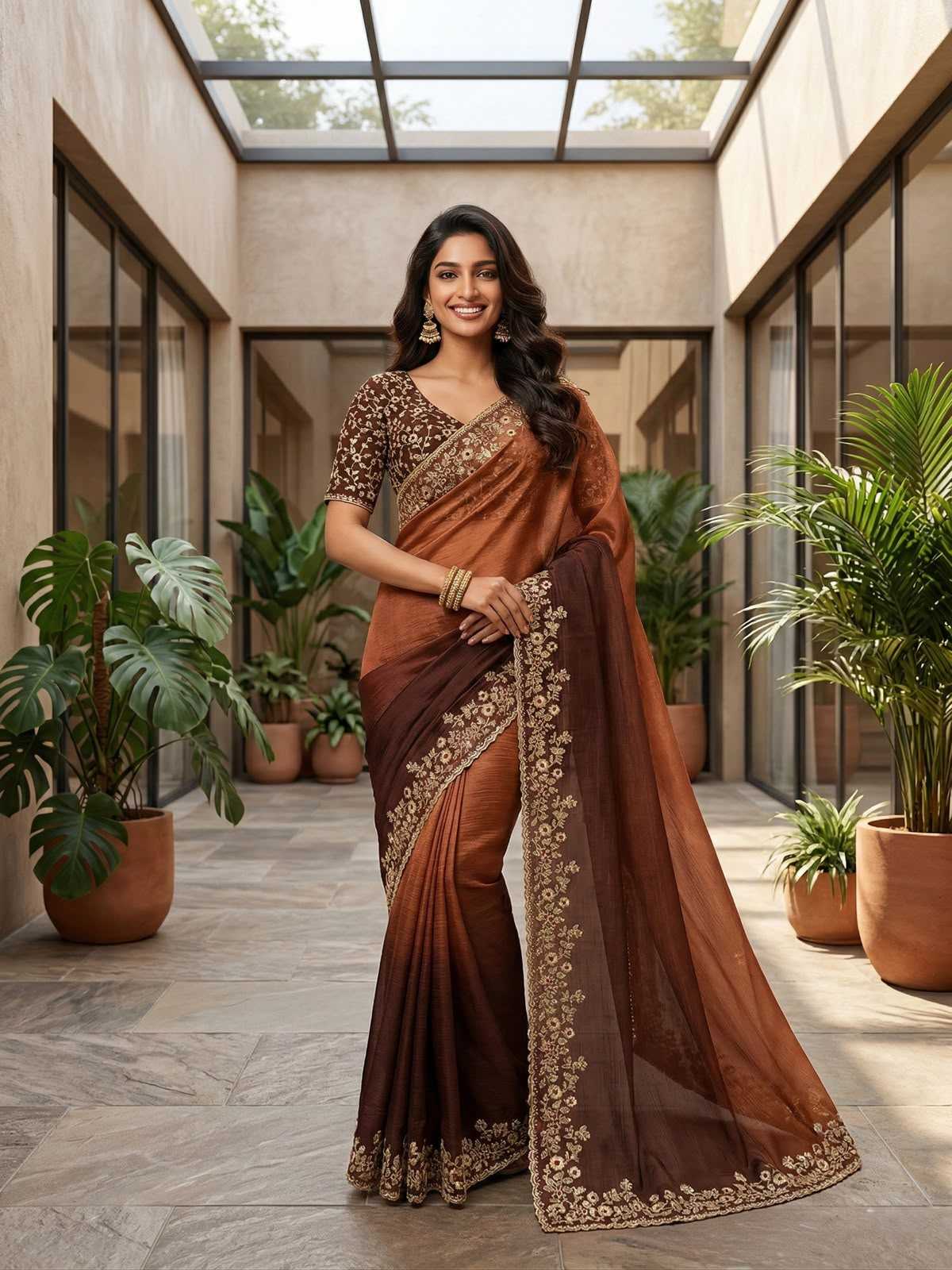 Chiffon Sequin Saree