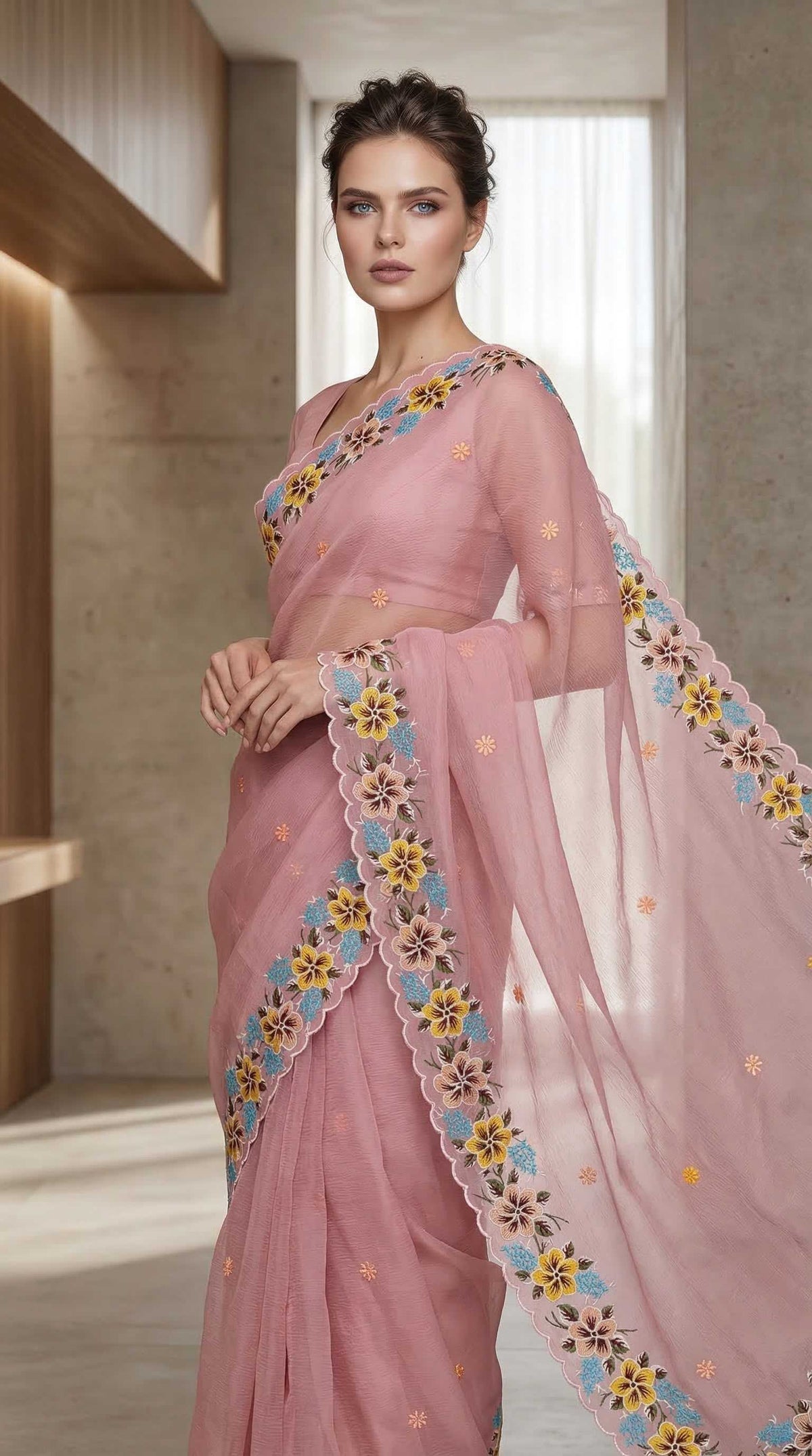 Crush Silk Designer Saree