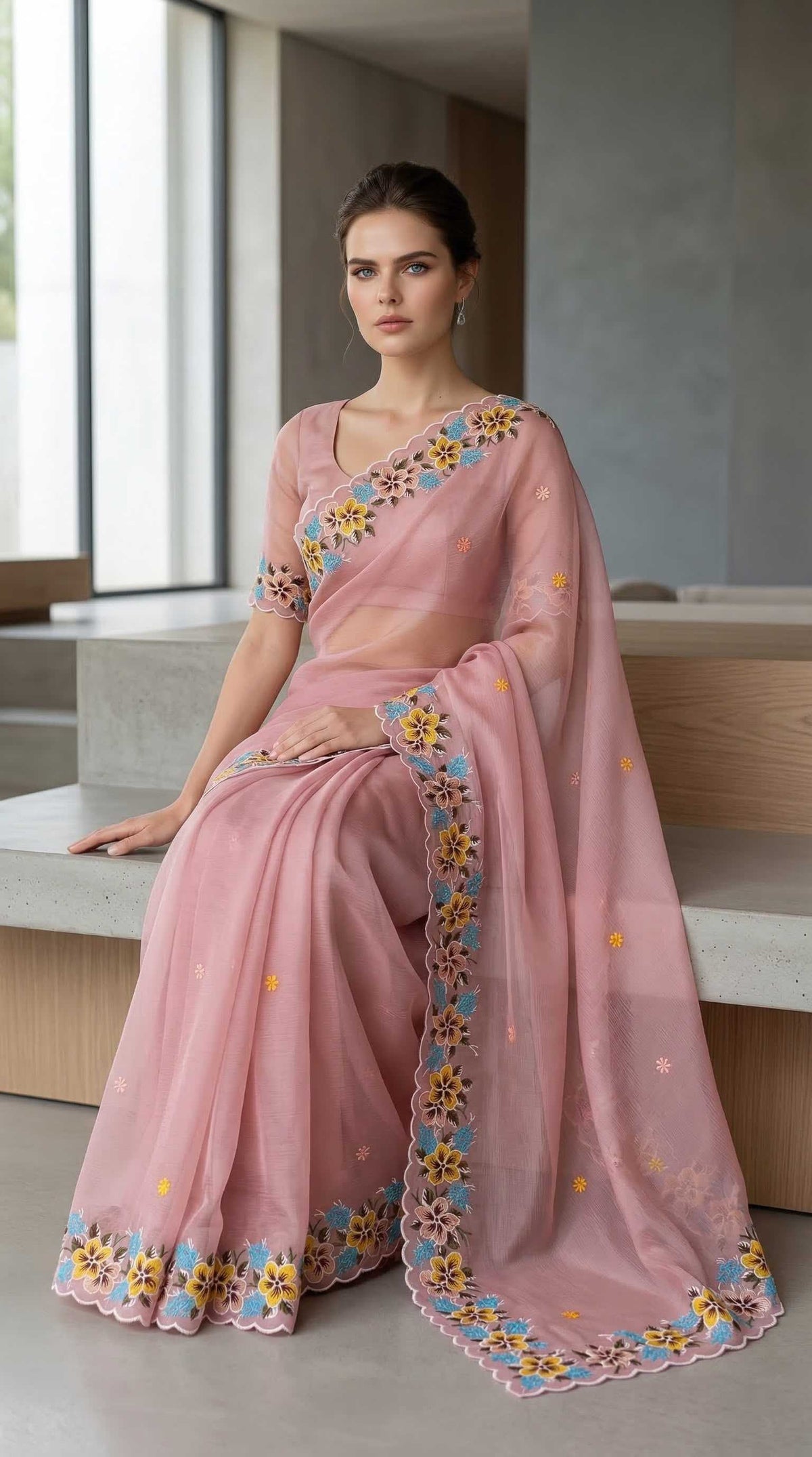 Crush Silk Designer Saree