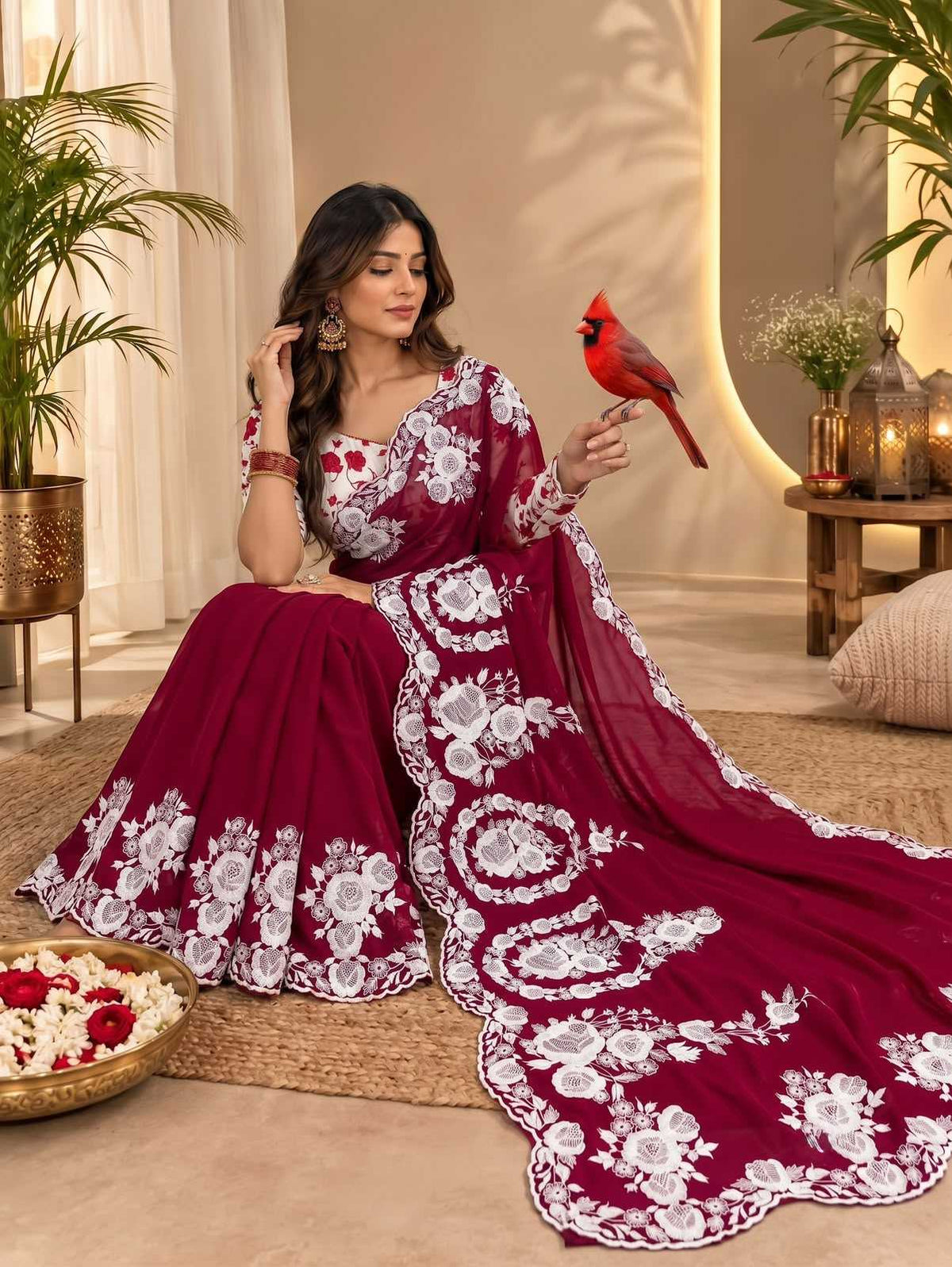 Najari Organza Silk Printed Saree