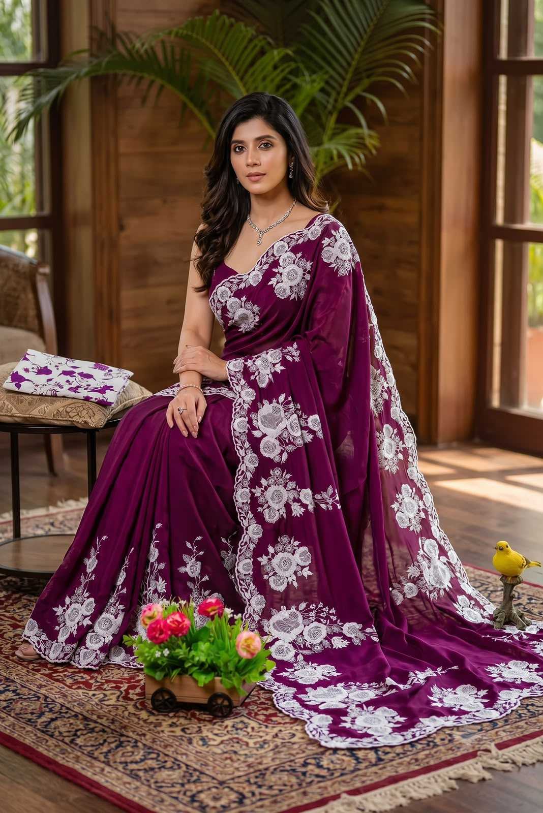 Najari Organza Silk Printed Saree