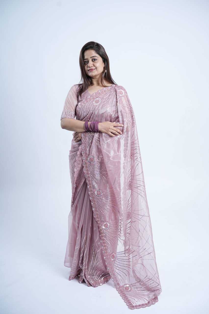 Twill Net Designer Saree