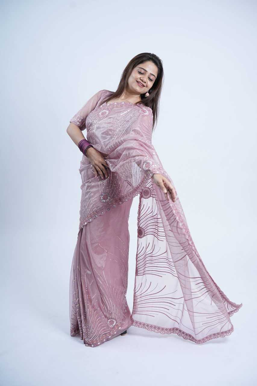 Twill Net Designer Saree