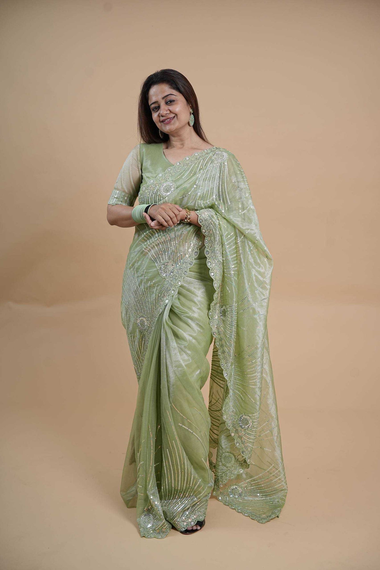 Twill Net Designer Saree