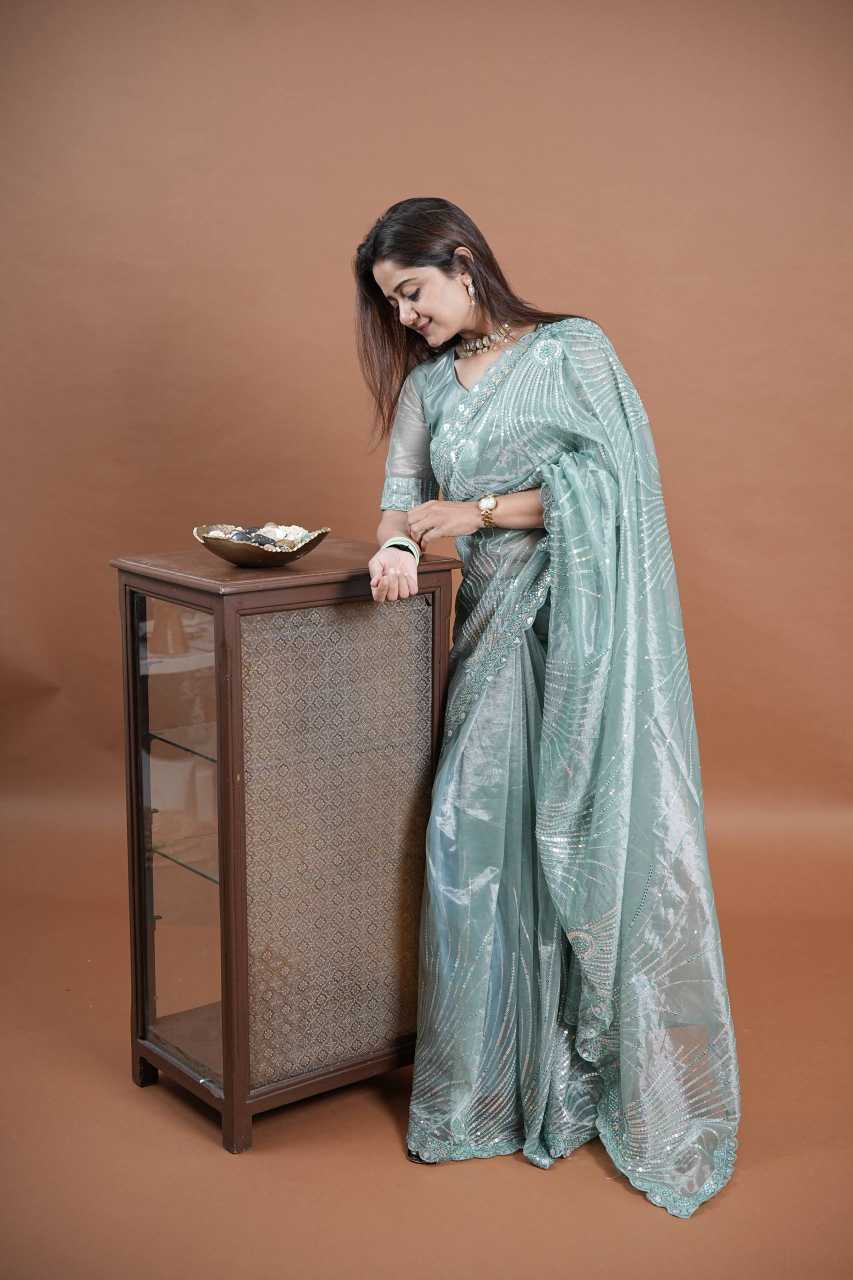 Twill Net Designer Saree