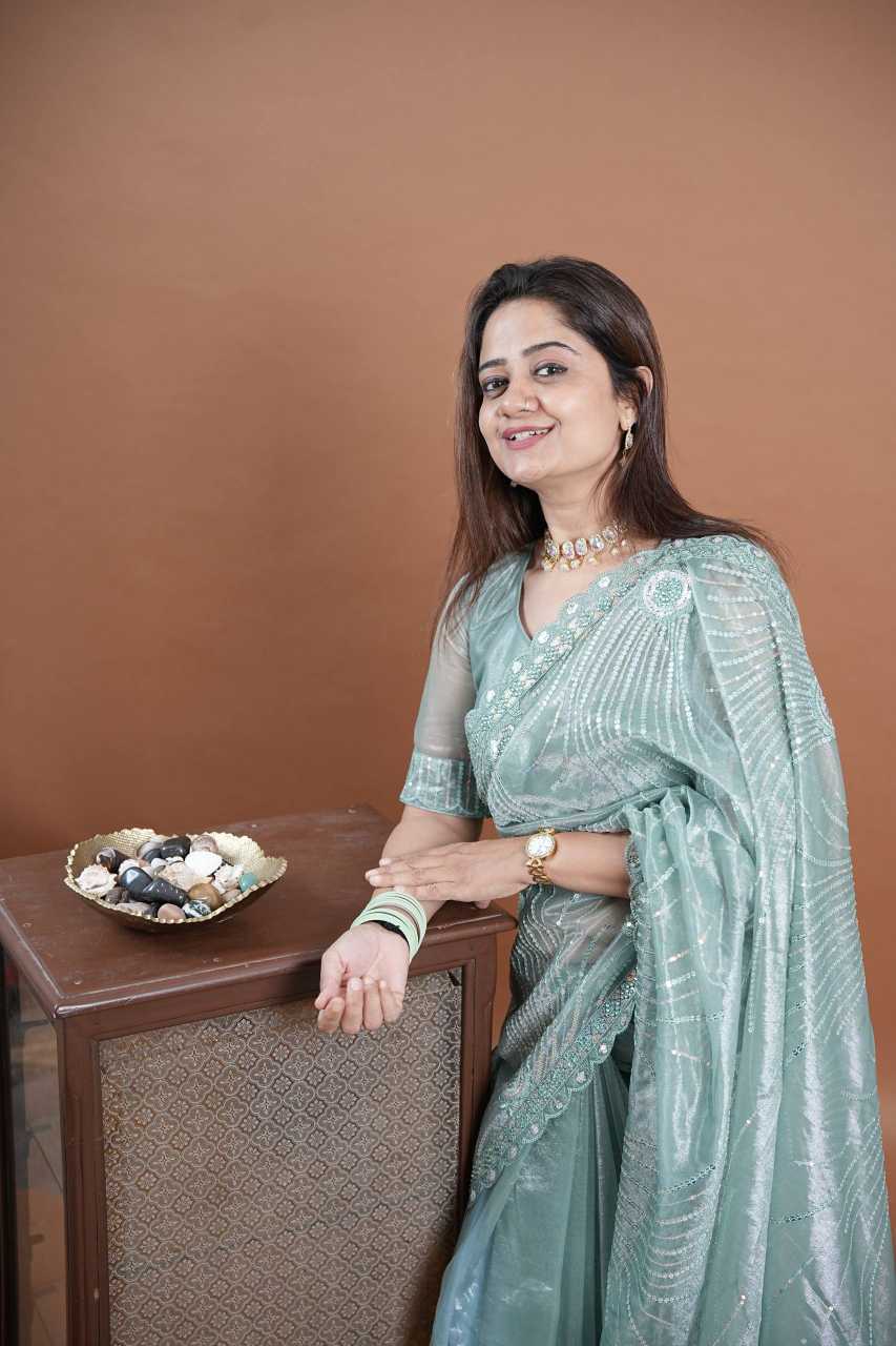 Twill Net Designer Saree