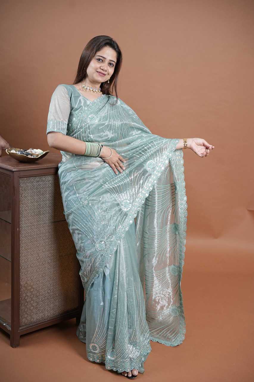 Twill Net Designer Saree