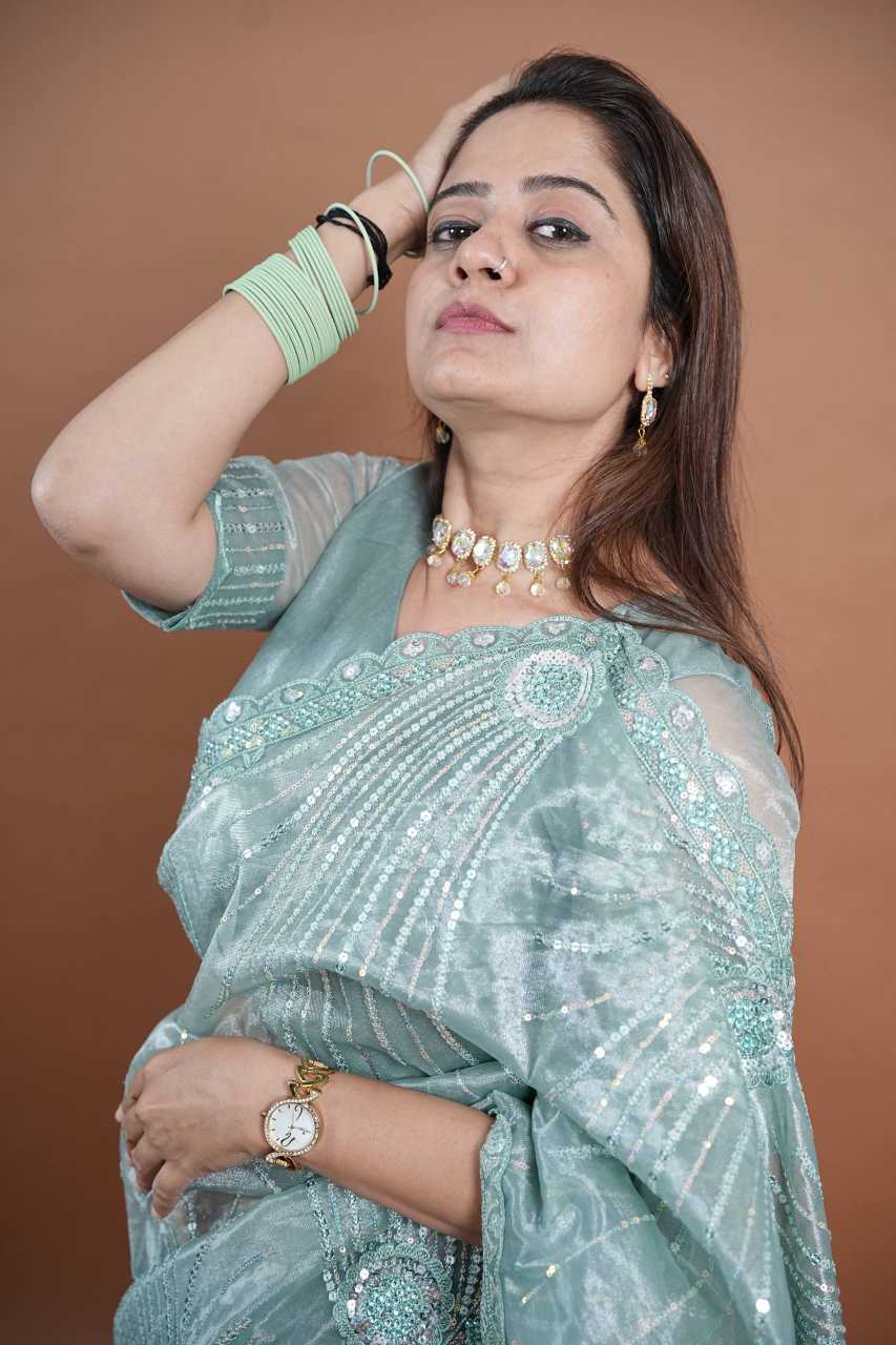 Twill Net Designer Saree