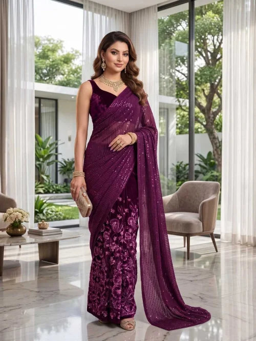 RRR Georgette Designer Saree