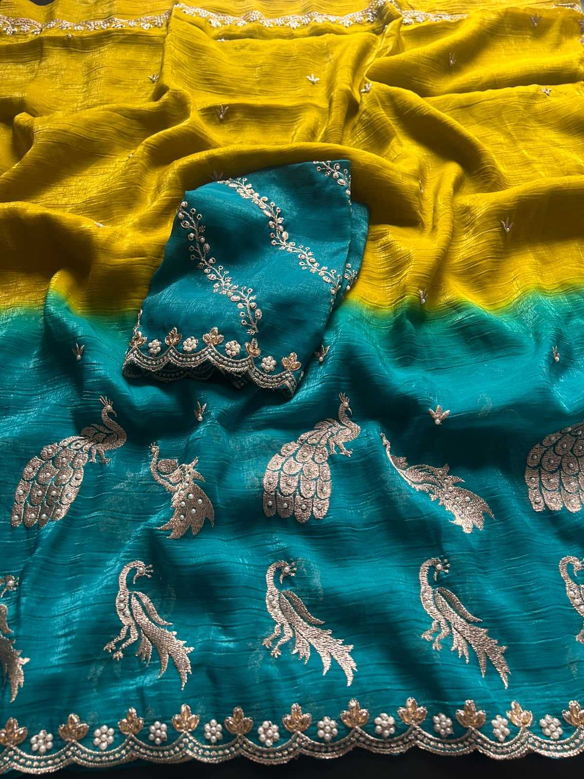 Crush Silk Designer Saree