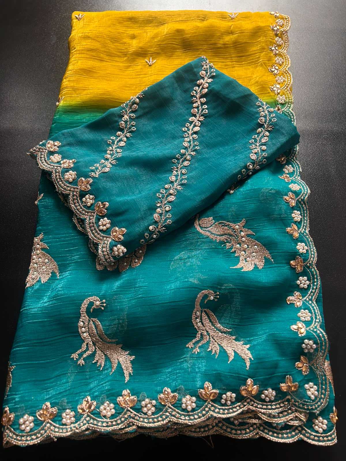 Crush Silk Designer Saree