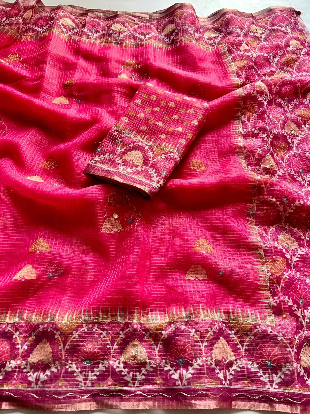 Janhvi Soft Kota Embroidered Saree