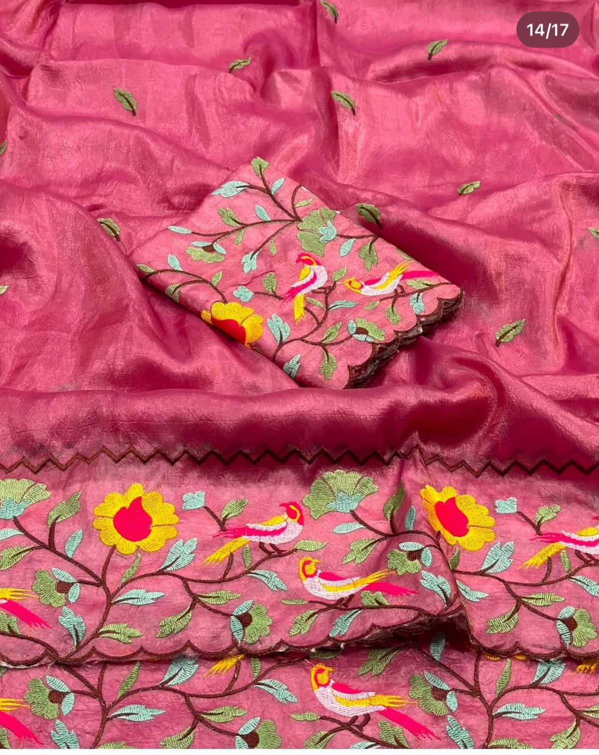 Soft Gold Crush Designer Saree