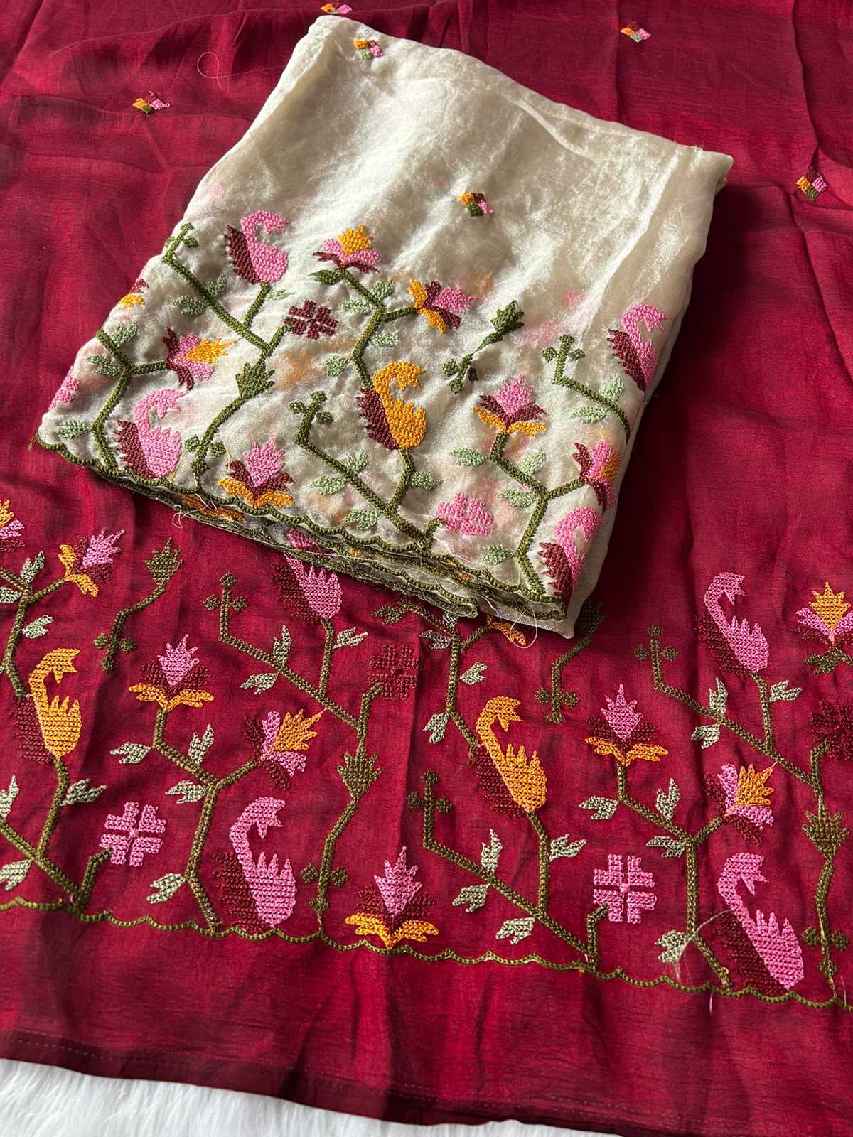 Lekha Soft Gold Crush Designer Saree