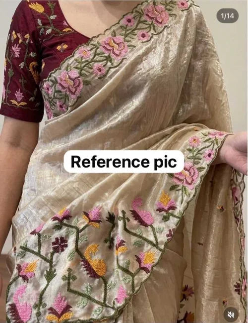 Lekha Soft Gold Crush Designer Saree