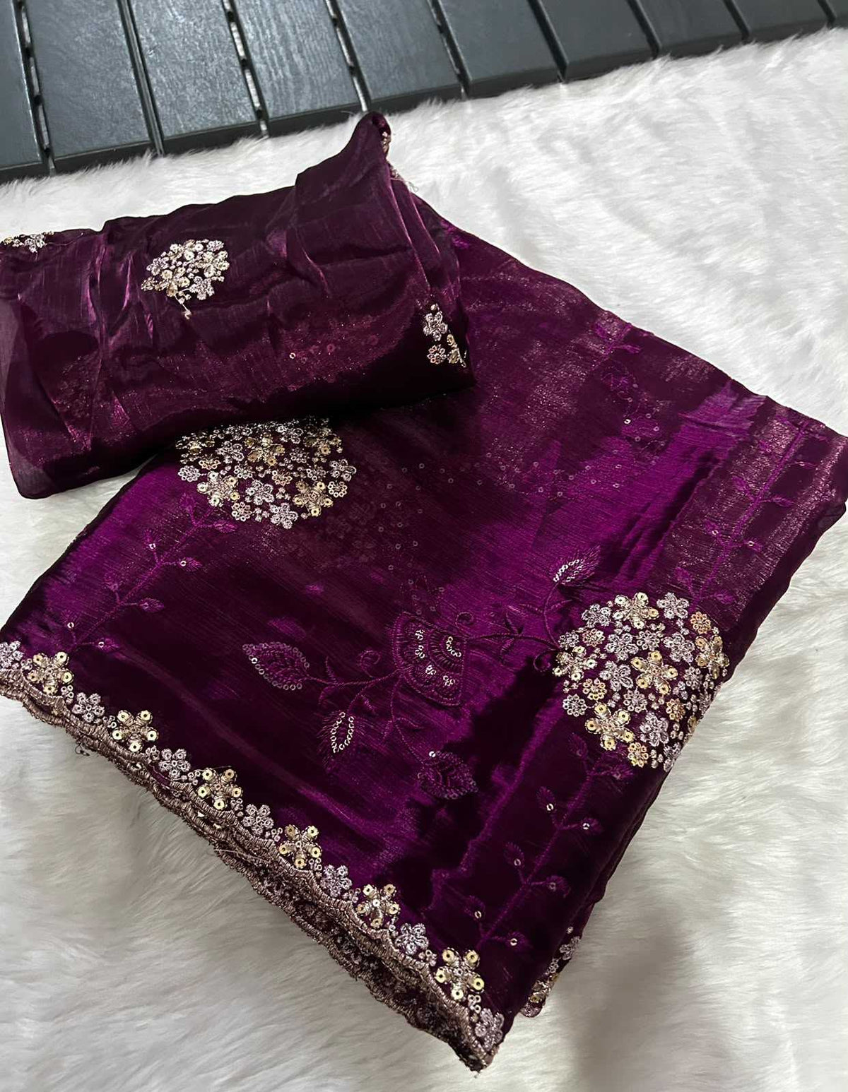 Satin Sequence Saree