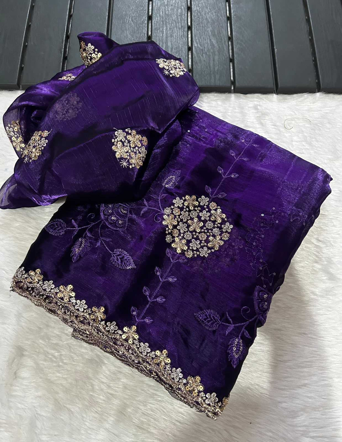 Satin Sequence Saree