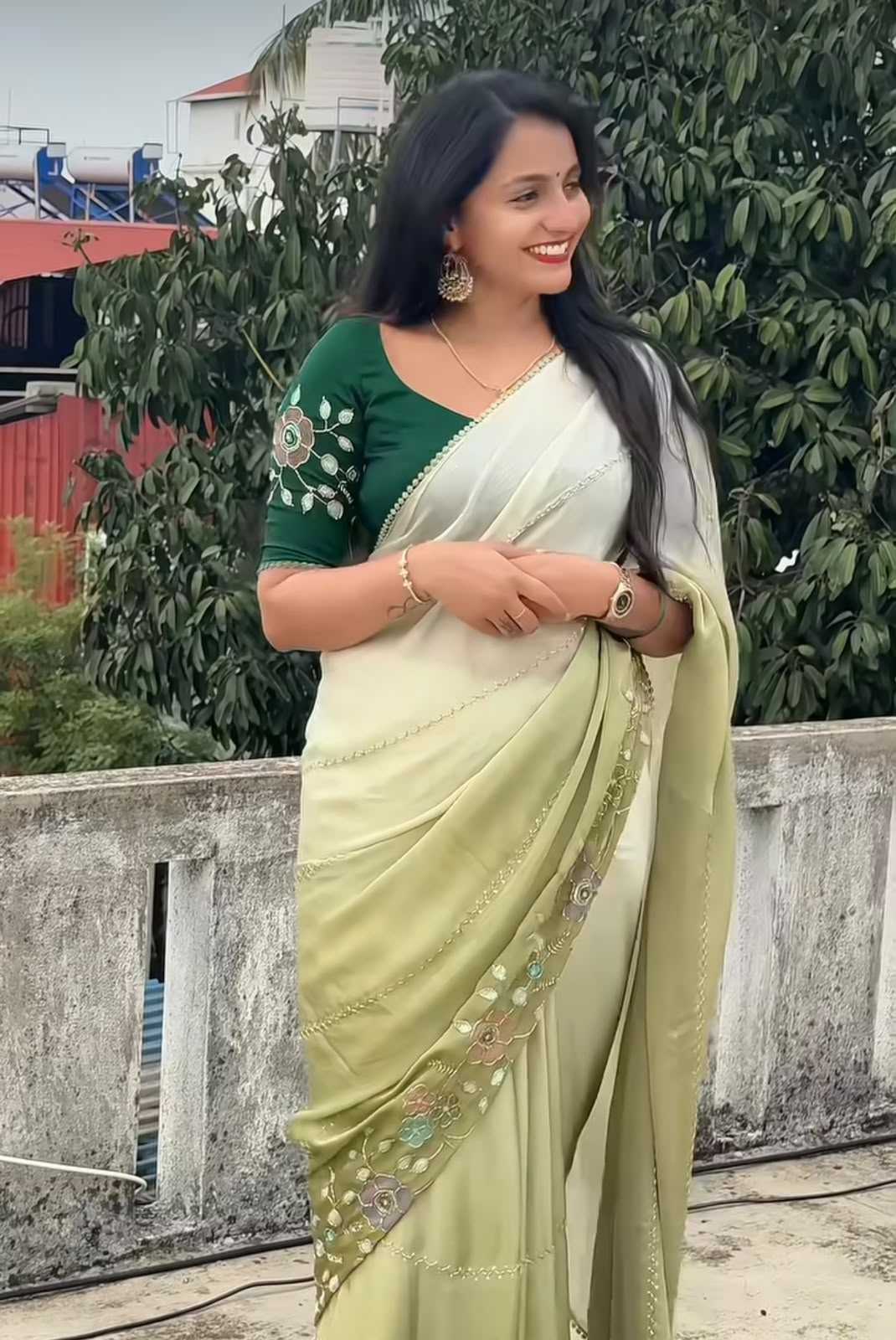 Chiffon Party Wear Silk Saree