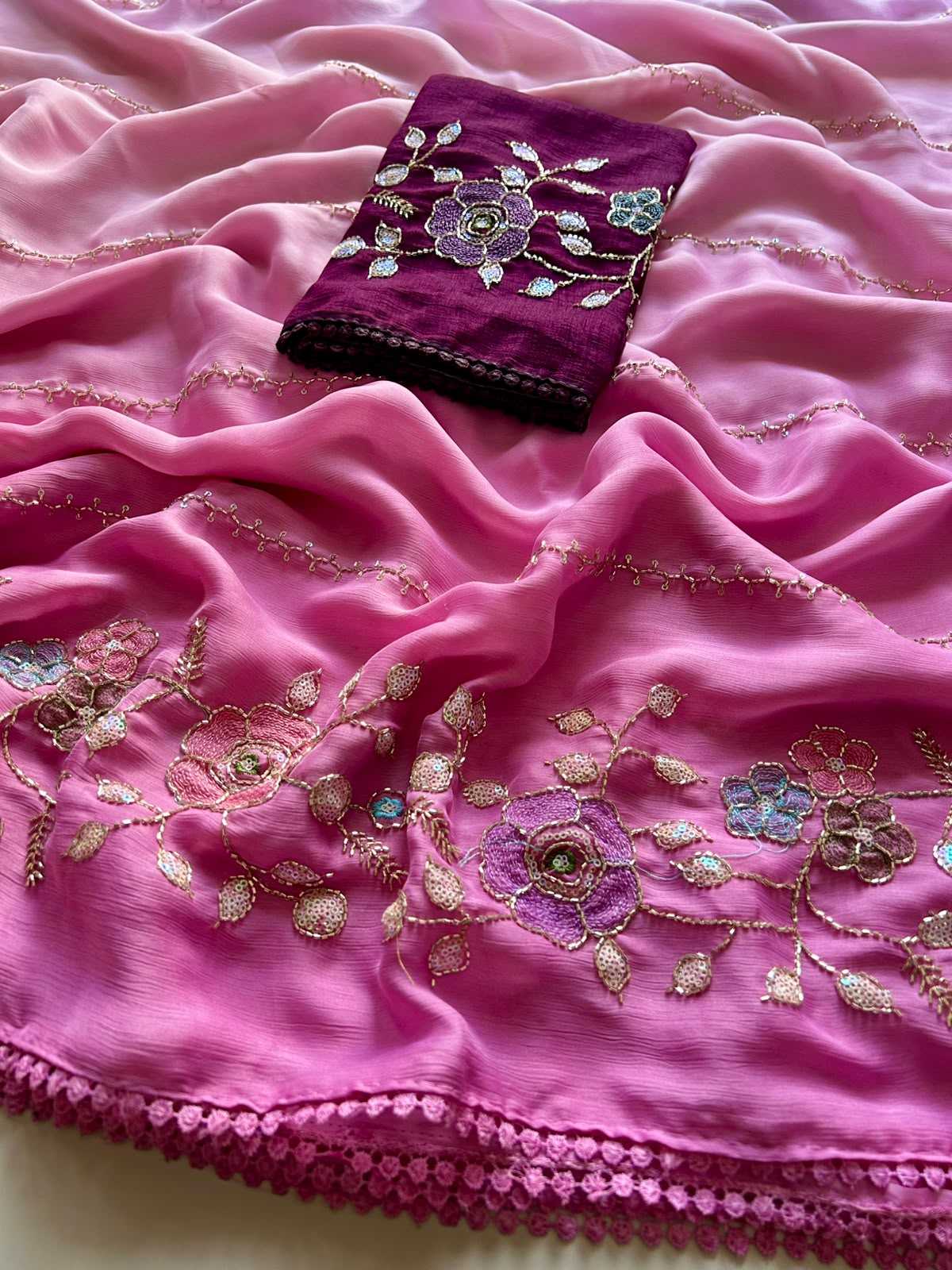 Chiffon Party Wear Silk Saree