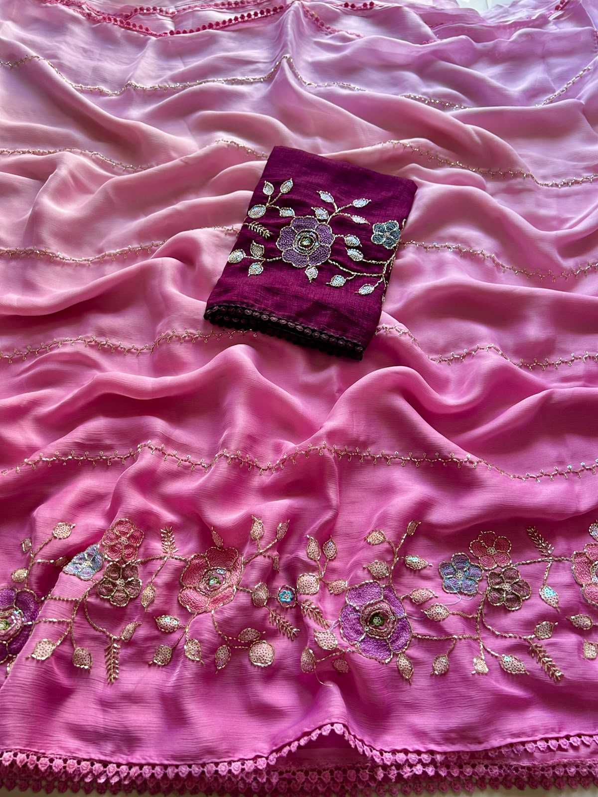 Chiffon Party Wear Silk Saree