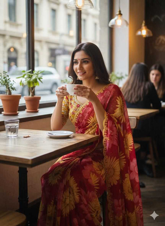 Georgette Printed Saree