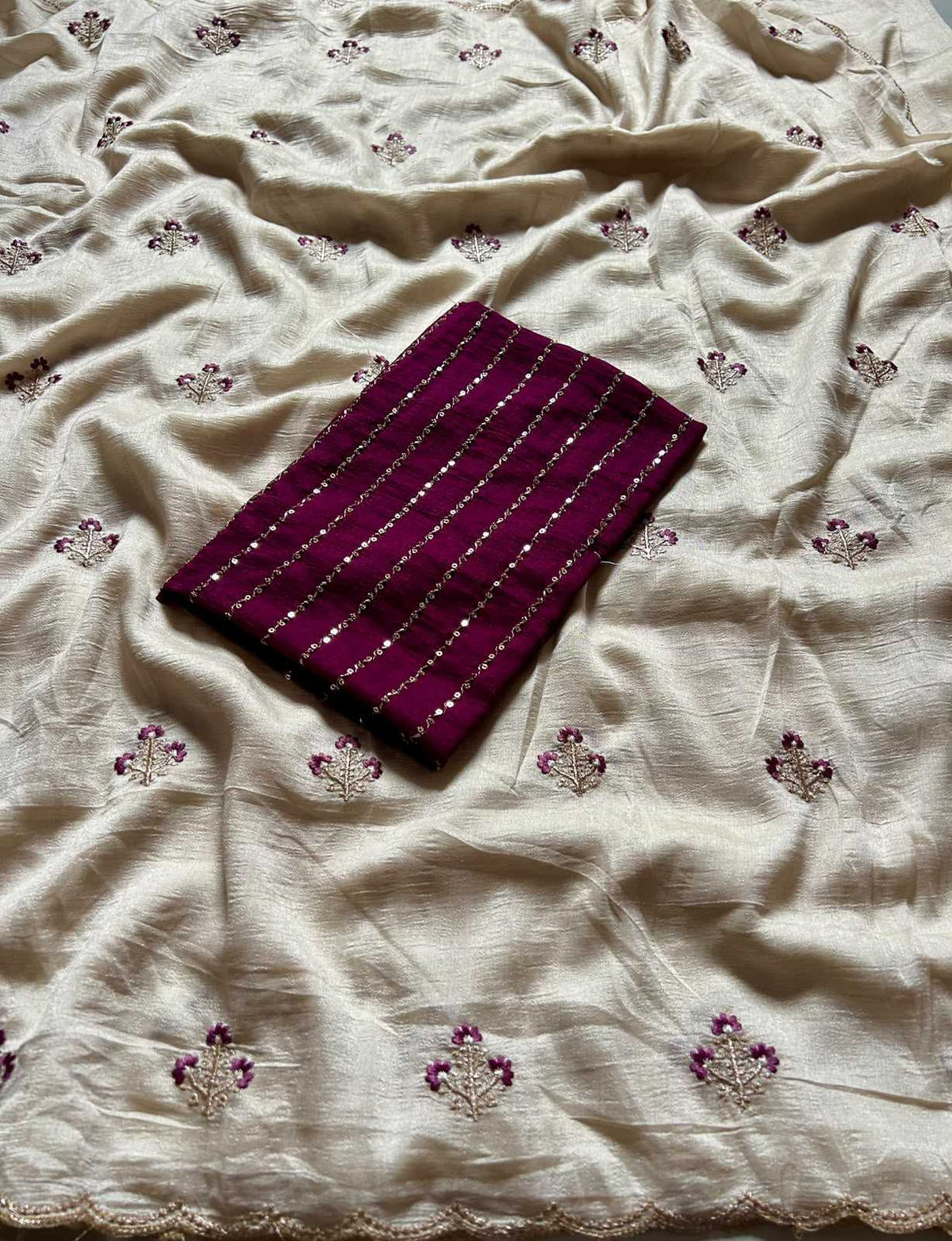 Vichitra Silk Designer Saree