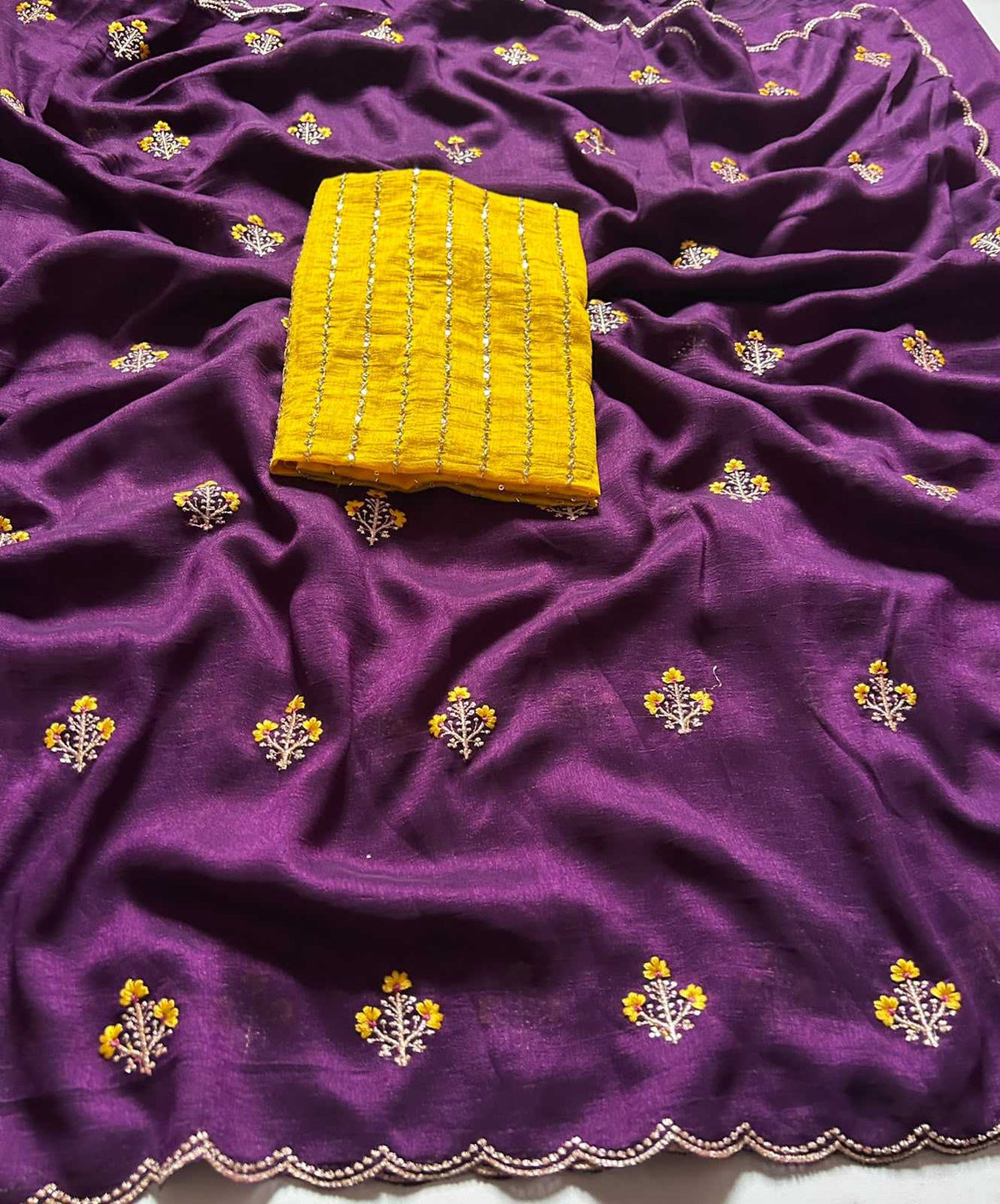Vichitra Silk Designer Saree
