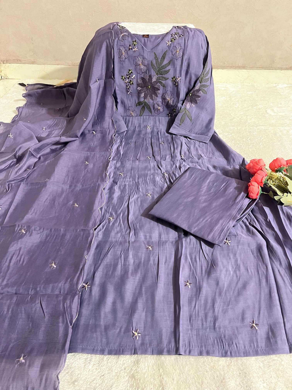 Chanderi Soft Anarkali Kurti