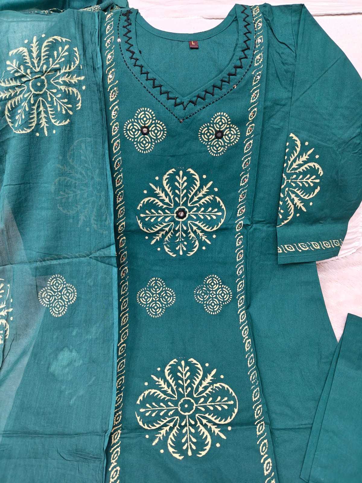 Cotton Mirror Work Kurti