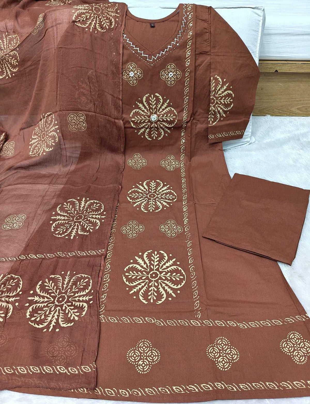 Cotton Mirror Work Kurti