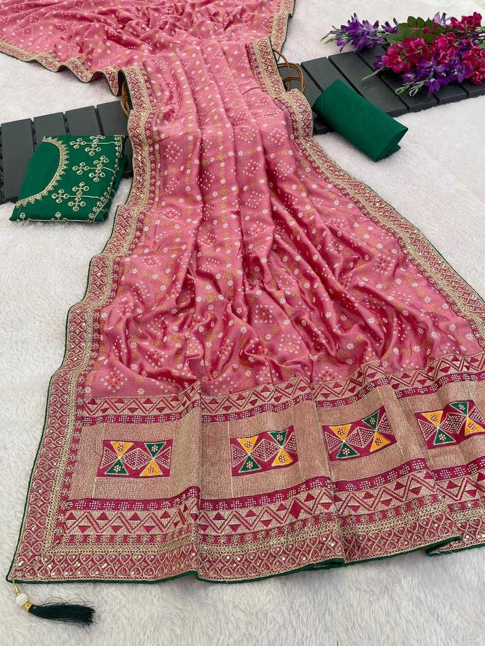 Soft Vichitra Printed Saree