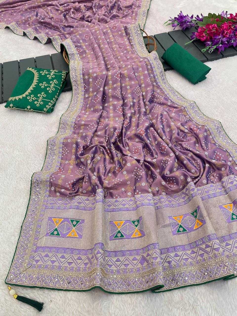 Soft Vichitra Printed Saree