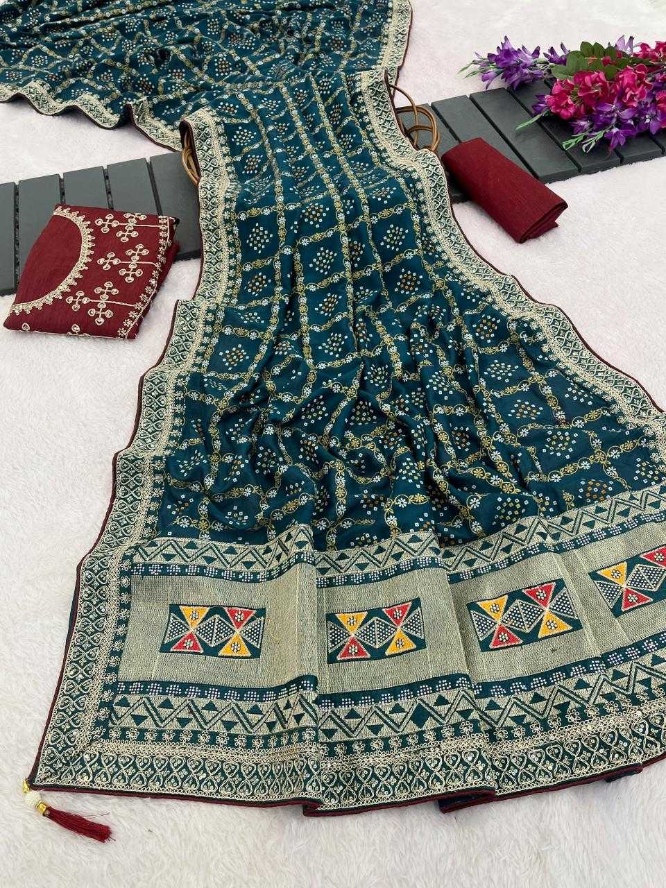 Soft Vichitra Printed Saree