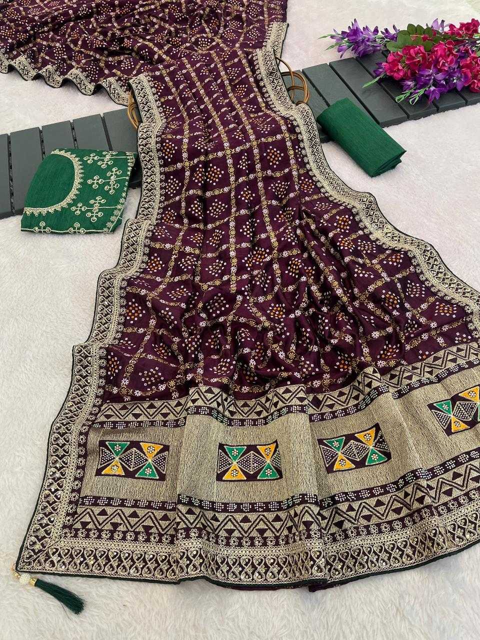 Soft Vichitra Printed Saree