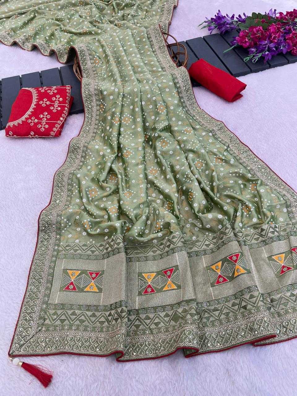 Soft Vichitra Printed Saree