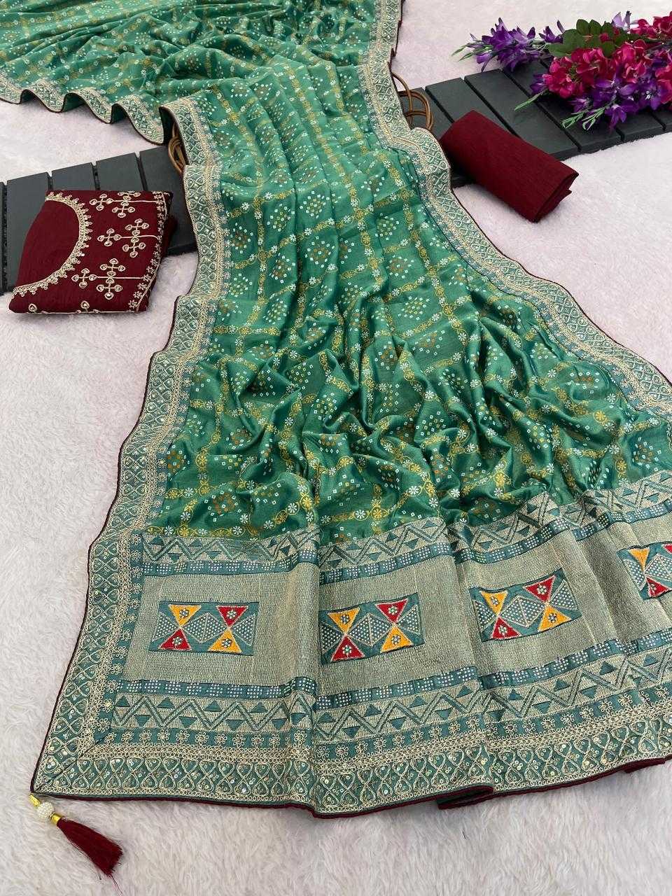 Soft Vichitra Printed Saree