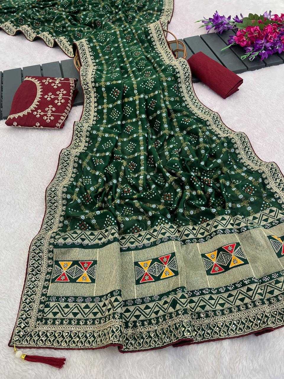 Soft Vichitra Printed Saree