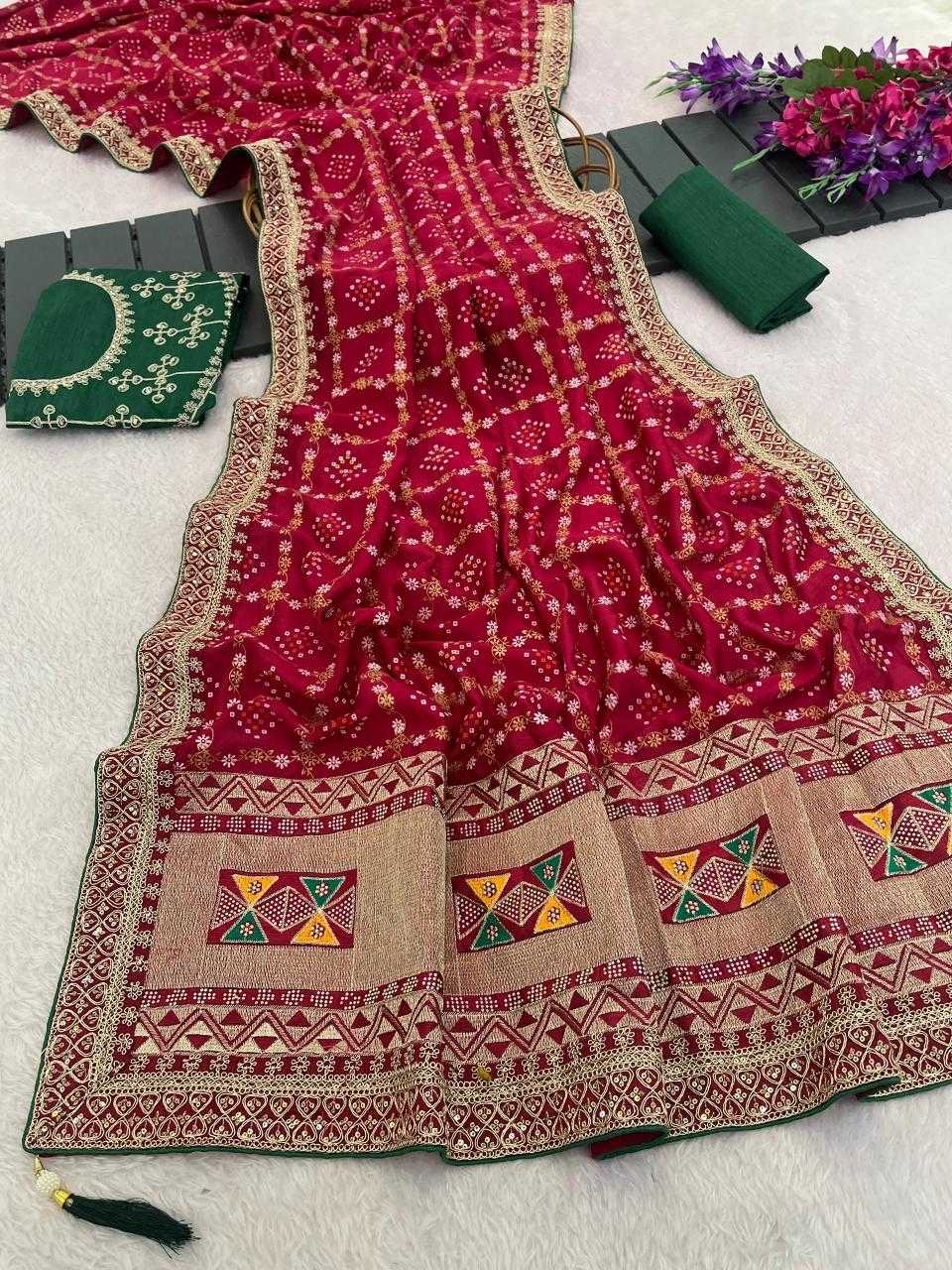 Soft Vichitra Printed Saree